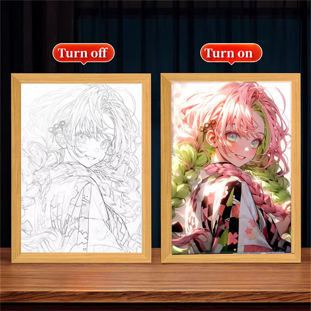 Anime Painting Moon Lamp Demons Slayer Led