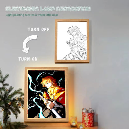 Anime Painting Moon Lamp  Demons Slayer Led