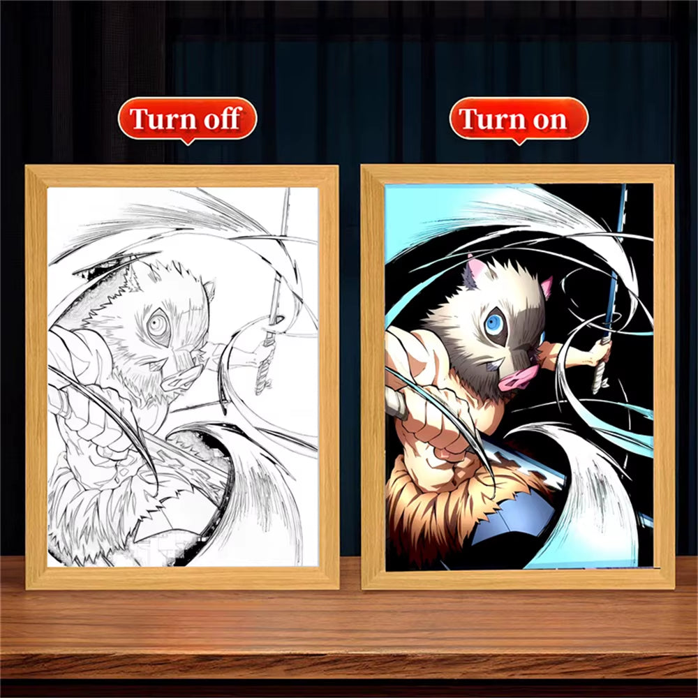 Anime Painting Moon Lamp  Demons Slayer Led
