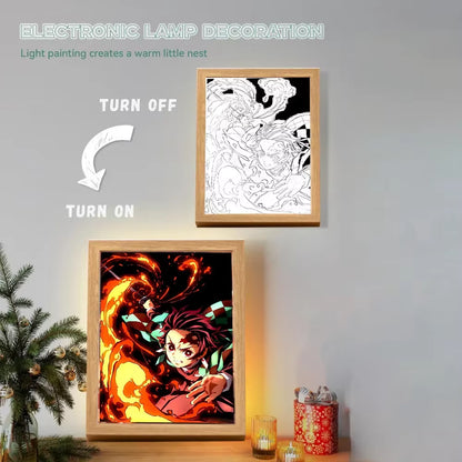 Anime Painting Moon Lamp  Demons Slayer Led